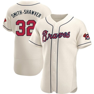 Men's Atlanta Braves AJ Smith-Shawver Authentic Cream Alternate Jersey