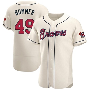 Men's Atlanta Braves Aaron Bummer Authentic Cream Alternate Jersey