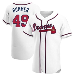 Men's Atlanta Braves Aaron Bummer Authentic White Home Jersey