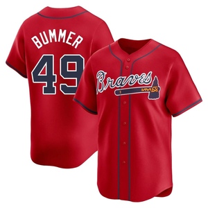 Men's Atlanta Braves Aaron Bummer Limited Red Alternate Jersey