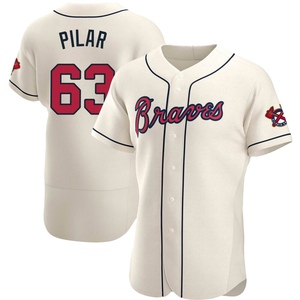 Men's Atlanta Braves Anderson Pilar Authentic Cream Alternate Jersey
