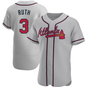 Men's Atlanta Braves Babe Ruth Authentic Gray Road Jersey