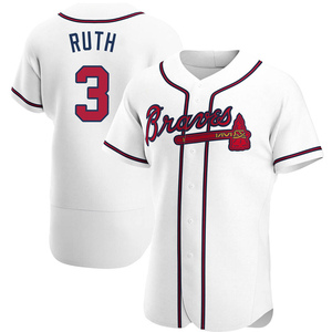 Men's Atlanta Braves Babe Ruth Authentic White Home Jersey