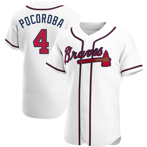 Men's Atlanta Braves Biff Pocoroba Authentic White Home Jersey