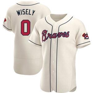 Men's Atlanta Braves Brett Wisely Authentic Cream Alternate Jersey