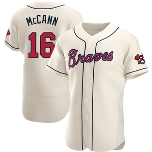 Men's Atlanta Braves Brian McCann Authentic Cream Alternate Jersey