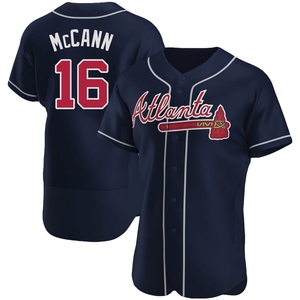 Men's Atlanta Braves Brian McCann Authentic Navy Alternate Jersey