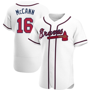 Men's Atlanta Braves Brian McCann Authentic White Home Jersey