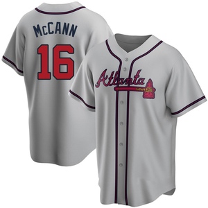 Men's Atlanta Braves Brian McCann Replica Gray Road Jersey
