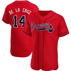 Men's Atlanta Braves Bryan De La Cruz Authentic Red Alternate Jersey
