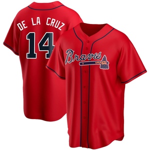 Men's Atlanta Braves Bryan De La Cruz Replica Red Alternate Jersey