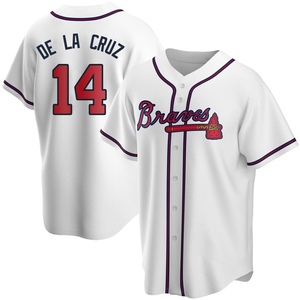 Men's Atlanta Braves Bryan De La Cruz Replica White Home Jersey
