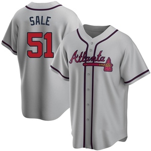 Men's Atlanta Braves Chris Sale Replica Gray Road Jersey