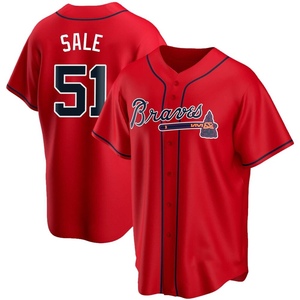 Men's Atlanta Braves Chris Sale Replica Red Alternate Jersey