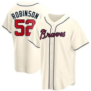 Men's Atlanta Braves Chuckie Robinson Replica Cream Alternate Jersey