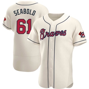 Men's Atlanta Braves Connor Seabold Authentic Cream Alternate Jersey