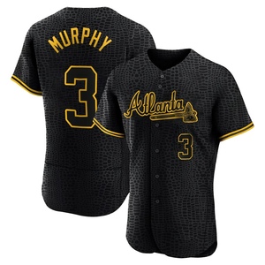 Men's Atlanta Braves Dale Murphy Authentic Black Snake Skin City Jersey