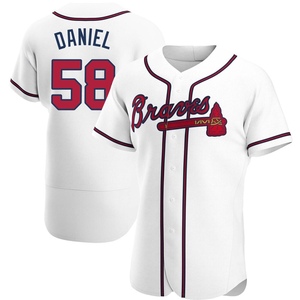 Men's Atlanta Braves Davis Daniel Authentic White Home Jersey