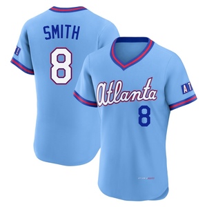 Men's Atlanta Braves Dominic Smith Authentic Blue Powder 2026 City Connect Stadium Jersey