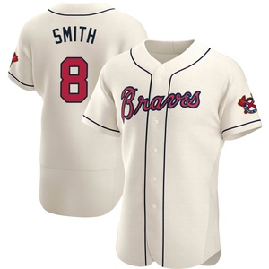 Men's Atlanta Braves Dominic Smith Authentic Cream Alternate Jersey