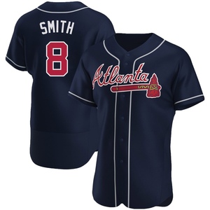 Men's Atlanta Braves Dominic Smith Authentic Navy Alternate Jersey