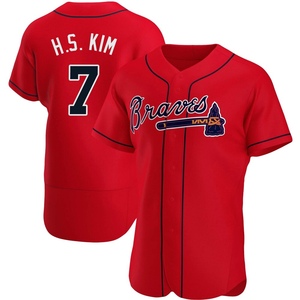 Men's Atlanta Braves Ha-Seong Kim Authentic Red Alternate Jersey