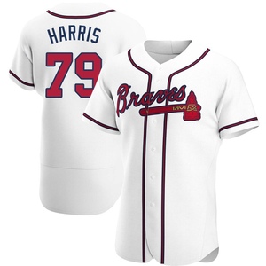 Men's Atlanta Braves Hayden Harris Authentic White Home Jersey