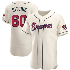 Men's Atlanta Braves JR Ritchie Authentic Cream Alternate Jersey