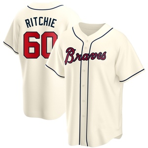 Men's Atlanta Braves JR Ritchie Replica Cream Alternate Jersey