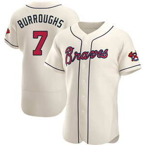 Men's Atlanta Braves Jeff Burroughs Authentic Cream Alternate Jersey