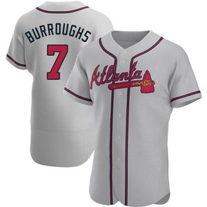 Men's Atlanta Braves Jeff Burroughs Authentic Gray Road Jersey