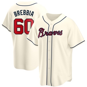 Men's Atlanta Braves John Brebbia Replica Cream Alternate Jersey
