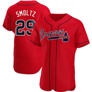 Men's Atlanta Braves John Smoltz Authentic Red Alternate Jersey