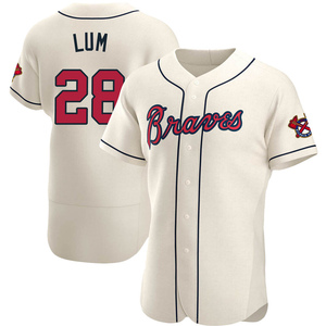 Men's Atlanta Braves Mike Lum Authentic Cream Alternate Jersey