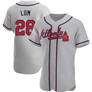 Men's Atlanta Braves Mike Lum Authentic Gray Road Jersey