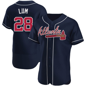 Men's Atlanta Braves Mike Lum Authentic Navy Alternate Jersey