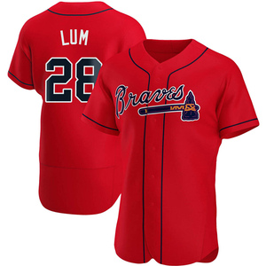 Men's Atlanta Braves Mike Lum Authentic Red Alternate Jersey