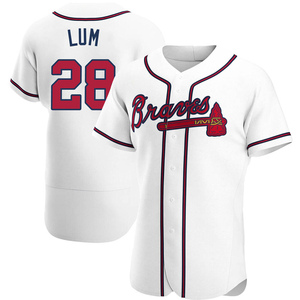 Men's Atlanta Braves Mike Lum Authentic White Home Jersey