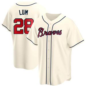 Men's Atlanta Braves Mike Lum Replica Cream Alternate Jersey