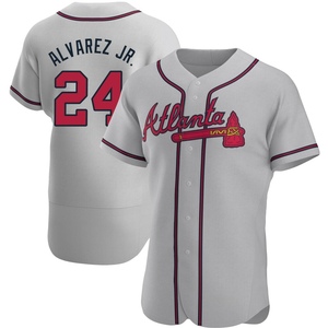 Men's Atlanta Braves Nacho Alvarez Jr. Authentic Gray Road Jersey