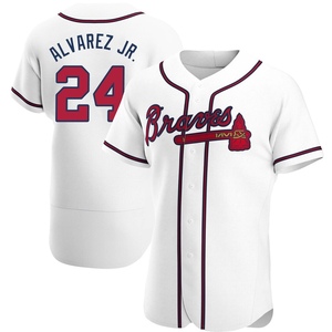 Men's Atlanta Braves Nacho Alvarez Jr. Authentic White Home Jersey