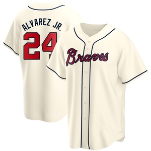 Men's Atlanta Braves Nacho Alvarez Jr. Replica Cream Alternate Jersey