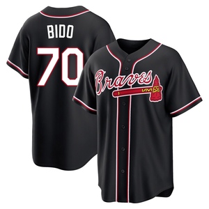 Men's Atlanta Braves Osvaldo Bido Replica Black Fashion Out Jersey