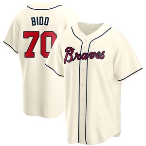 Men's Atlanta Braves Osvaldo Bido Replica Cream Alternate Jersey