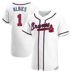 Men's Atlanta Braves Ozzie Albies Authentic White Home Jersey