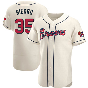 Men's Atlanta Braves Phil Niekro Authentic Cream Alternate Jersey