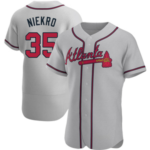 Men's Atlanta Braves Phil Niekro Authentic Gray Road Jersey