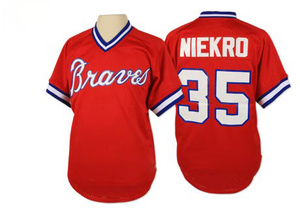 Men's Atlanta Braves Phil Niekro Authentic Red 1980 Throwback Jersey