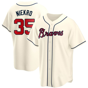 Men's Atlanta Braves Phil Niekro Replica Cream Alternate Jersey