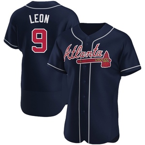 Men's Atlanta Braves Sandy Leon Authentic Navy Alternate Jersey